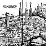 Holzschnitt der Stadt Bamberg in der Schedelschen Weltchronik, 1493