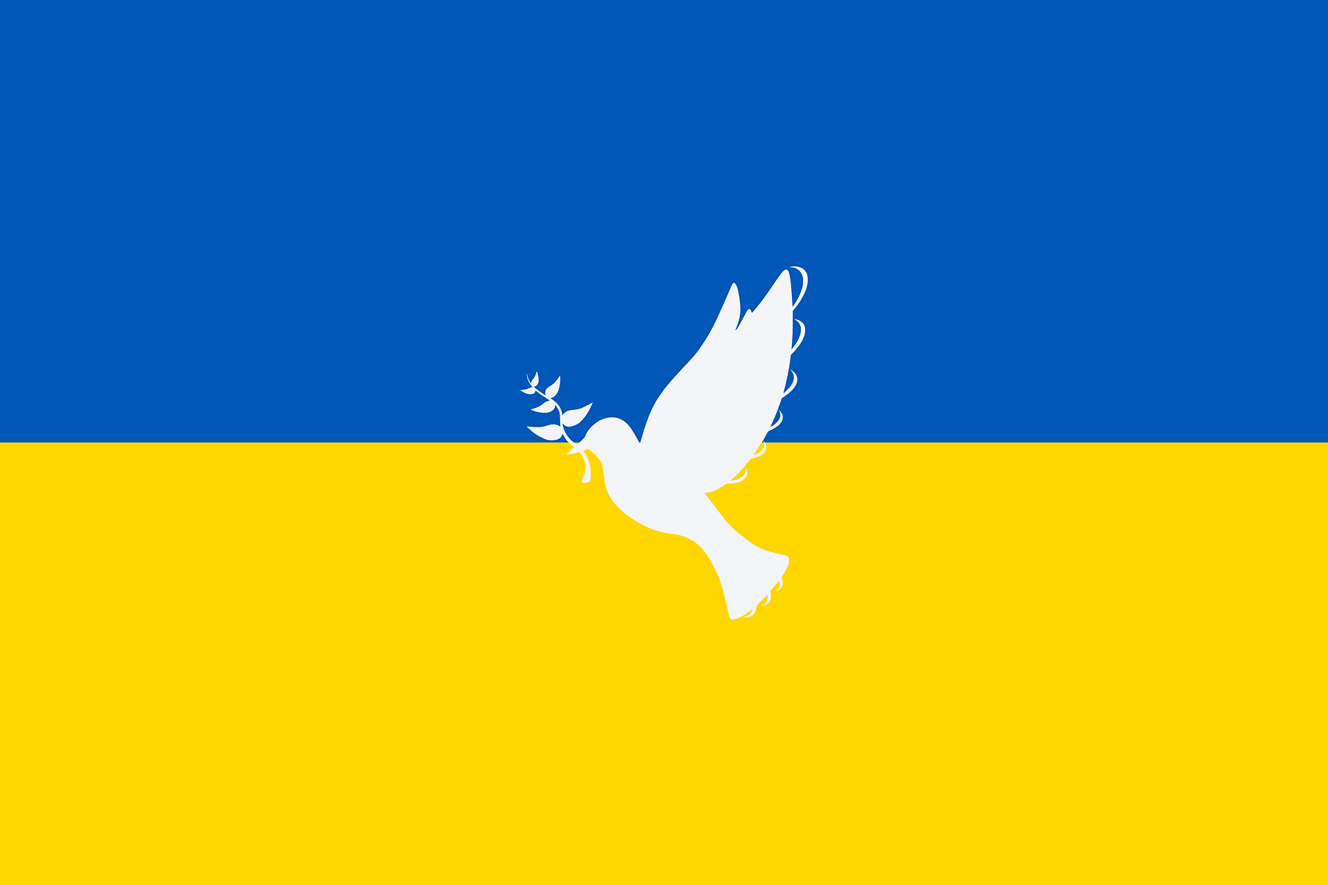 Ukrainische Flagge mit Friedenstaube